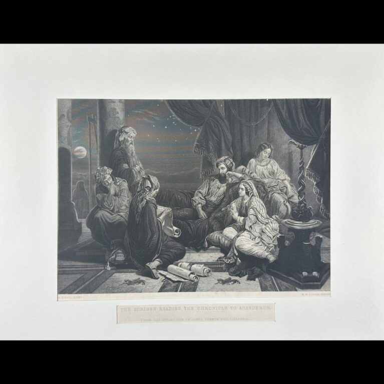 THE SCRIBES READING THE CHRONICLE TO AHASUERUS