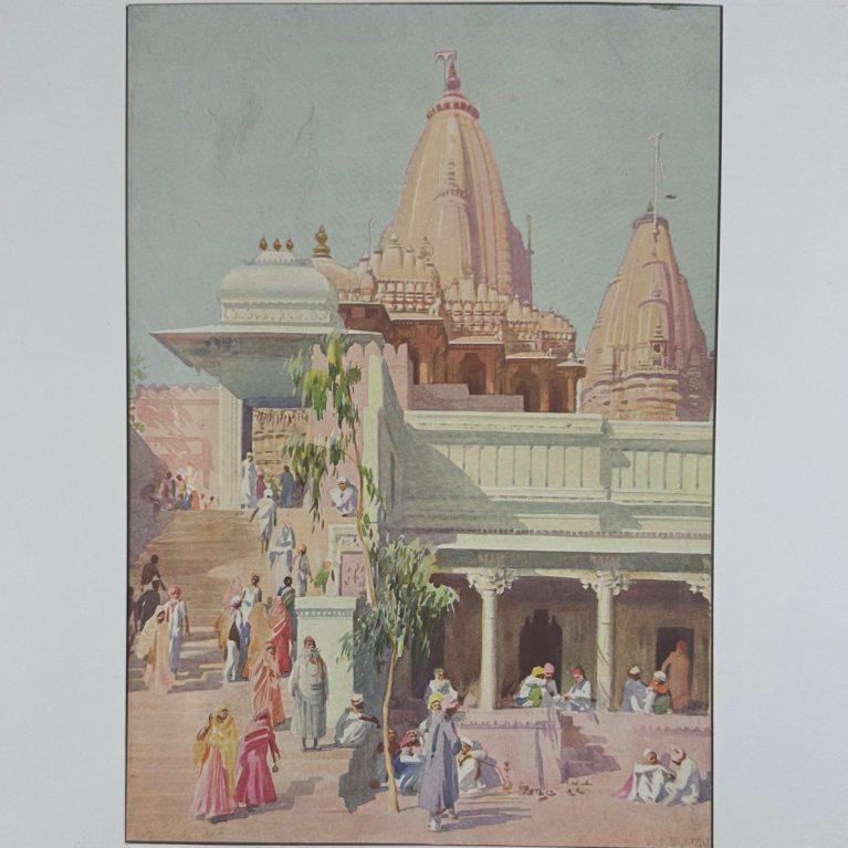 TEMPLE SCENE C.1940 (VINTAGE OLEOGRAPHS PRINT)