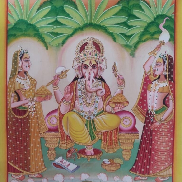 SHRI GANESH SEATED IN DIVINE GLORY