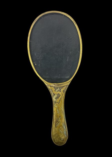 HAND MIRROR FRAME WITH GILDED LACQUER