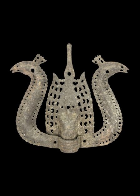 ORNAMENTAL TRISHUL WITH TWIN PEACOCKS