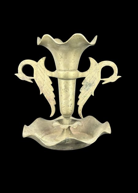 DECORATIVE GARMAN SILVER VASE WITH SWAN MOTIFS