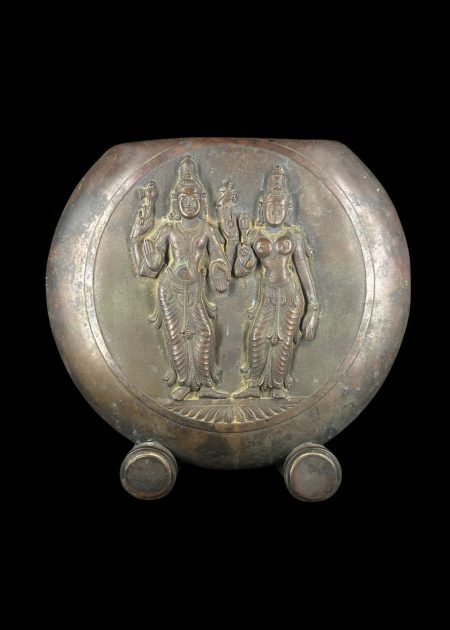 DOUBLE-SIDED BRONZE RELIEF: SHIVA-PARVATI AND NATARAJA