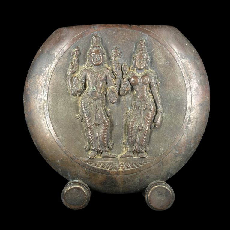 DOUBLE-SIDED BRONZE RELIEF: SHIVA-PARVATI AND NATARAJA
