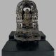 BRONZE JINA SEATED IN SHRINE WITH PRABHAVALI