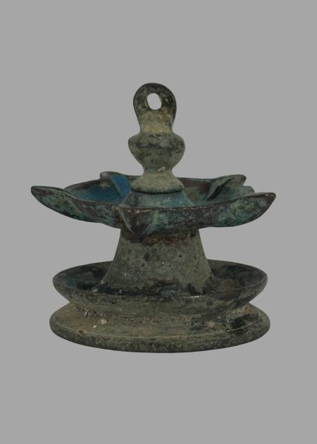 SMALL HANGING BRONZE OIL LAMP