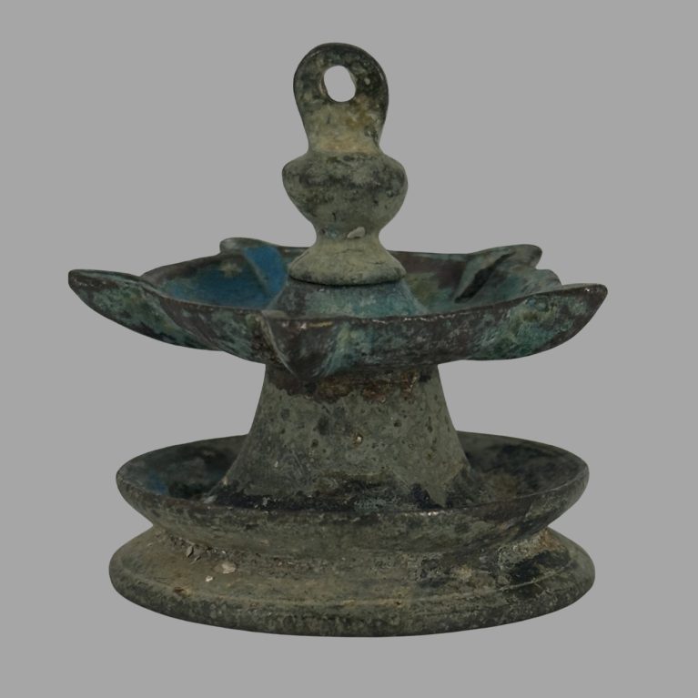 SMALL HANGING BRONZE OIL LAMP