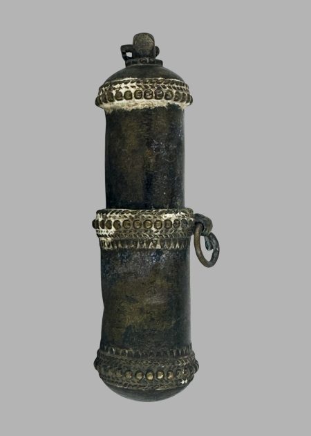 BRASS LIME BOX WITH ORNAMENTAL BANDS