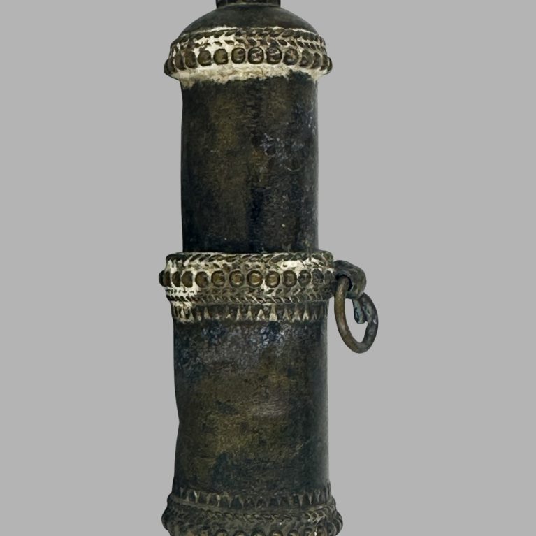 BRASS LIME BOX WITH ORNAMENTAL BANDS