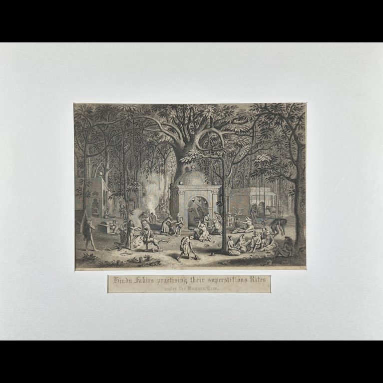 HINDU FAKIRS PRACTISING THEIR SUPERSTITIONS RITES