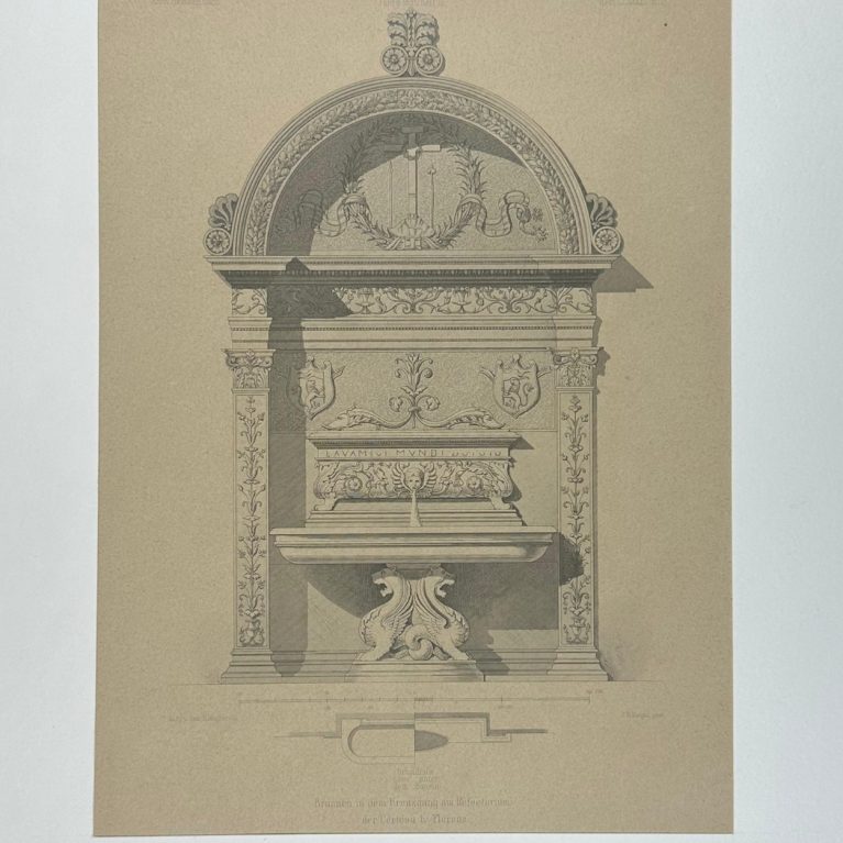 BRUNNEN IN DEM KREUZGANG AM REFEKTORIUM DER CERTOSA BEI FLORENZ