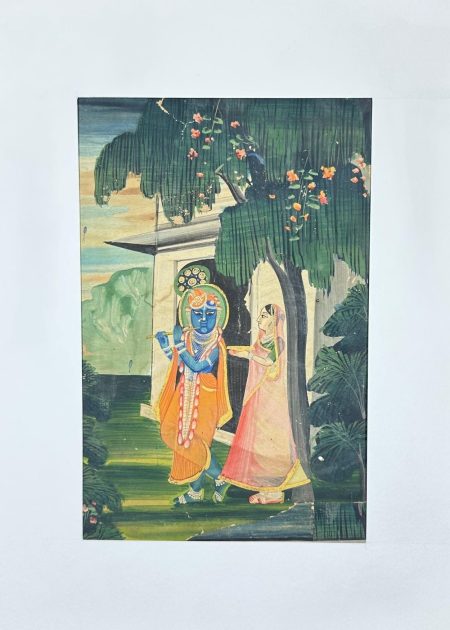 KRISHNA AND RADHA IN A GARDEN PAVILION