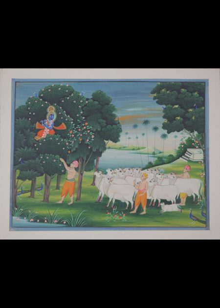 KRISHNA SEATED ON THE TREE