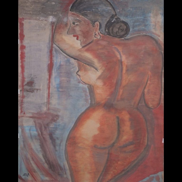 NUDE WOMAN IN PROFILE