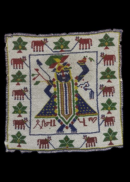 BEADED PANEL DEPICTING KRISHNA