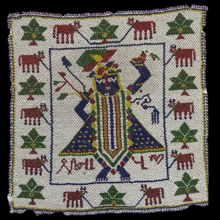 BEADED PANEL DEPICTING KRISHNA