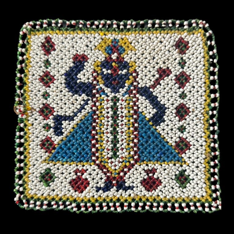 BEADED PANEL DEPICTING DEITY FIGURE