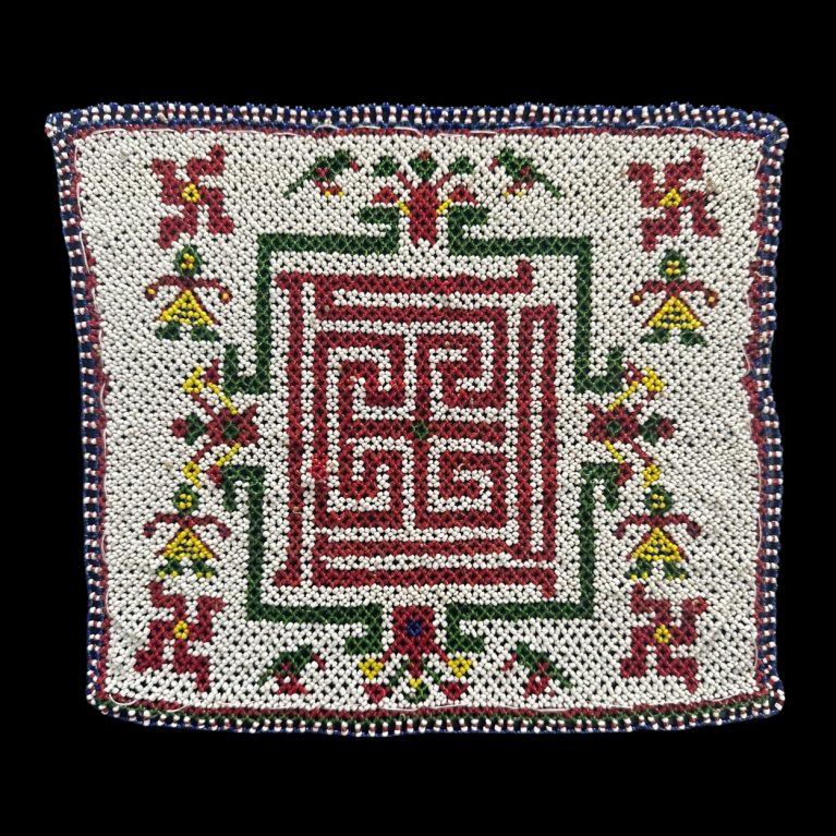 BEADED PANEL DEPICTING DEITY FIGURE