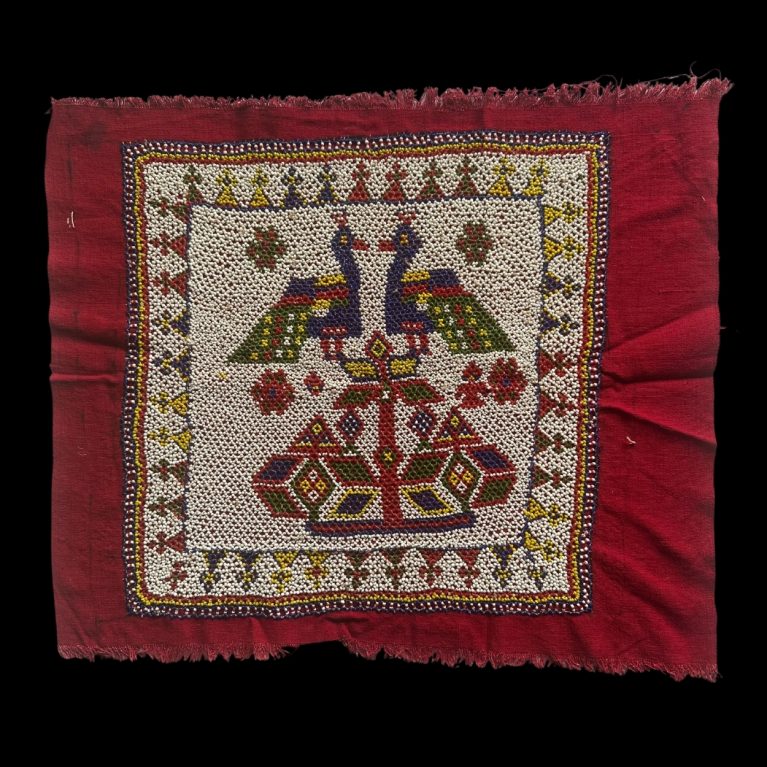 PEACOCKS OF HARMONY: BEADED NATURE PANEL