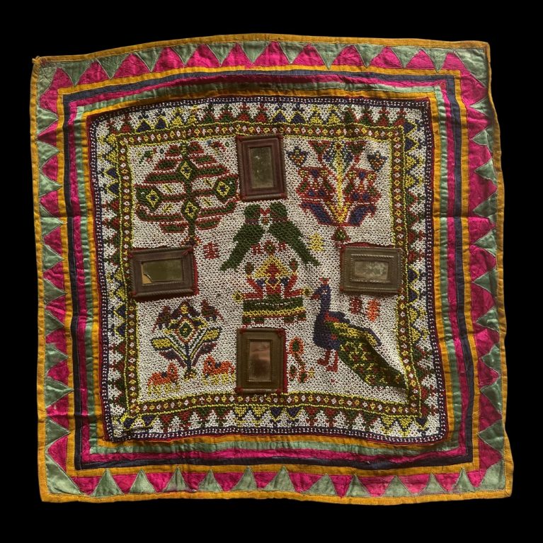 REFLECTIONS OF NATURE: BEADED MIRROR WORK TAPESTRY