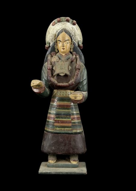 TRADITIONAL CLOTH FIGURINE WITH ORNATE HEADDRESS
