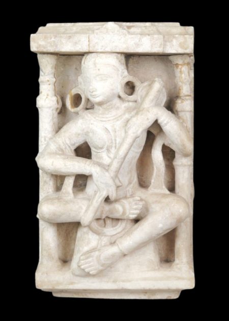 SEATED DEITY SCULPTURE WITH ARCHITECTURAL FRAME