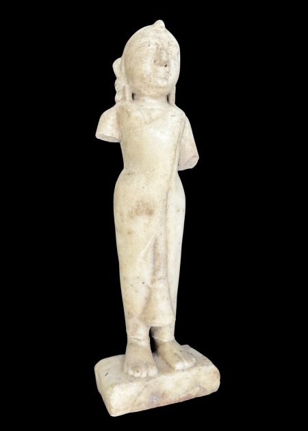 FRAGMENTARY MARBLE FIGURE WITH DRAPED GARMENT