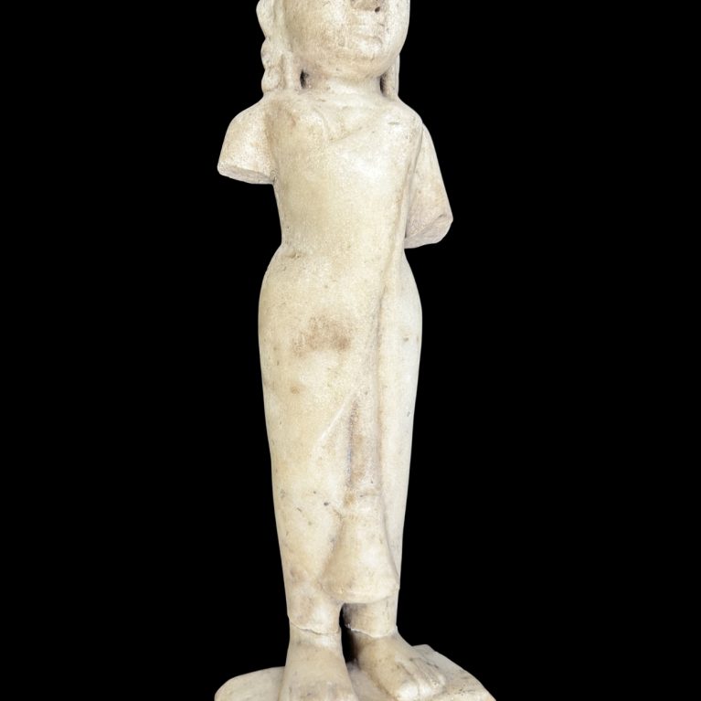 FRAGMENTARY MARBLE FIGURE WITH DRAPED GARMENT