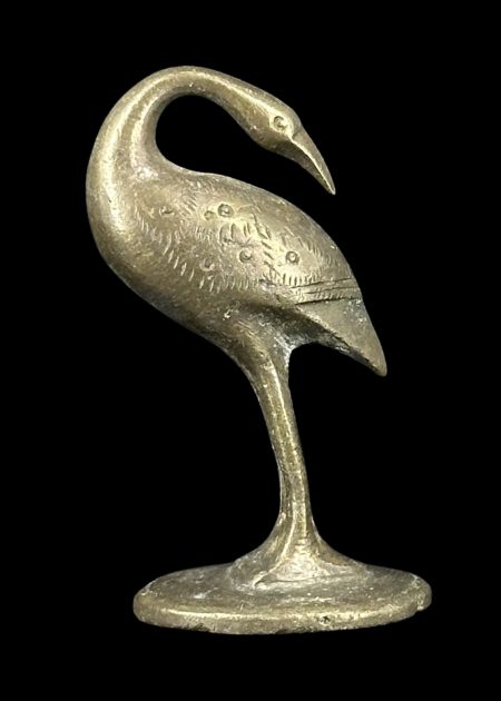 BRONZE CRANE FIGURINE DECORATIVE OBJECT