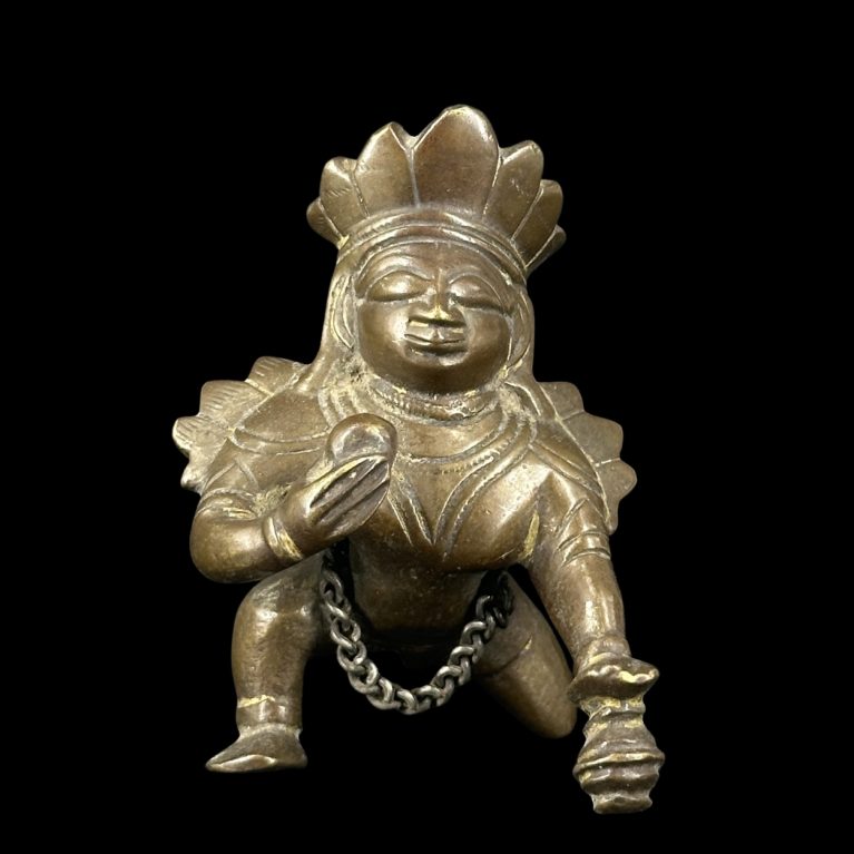 BRONZE IDOL OF CRAWLING KRISHNA