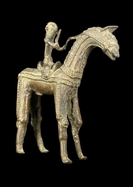 BRONZE WARRIOR ON HORSEBACK