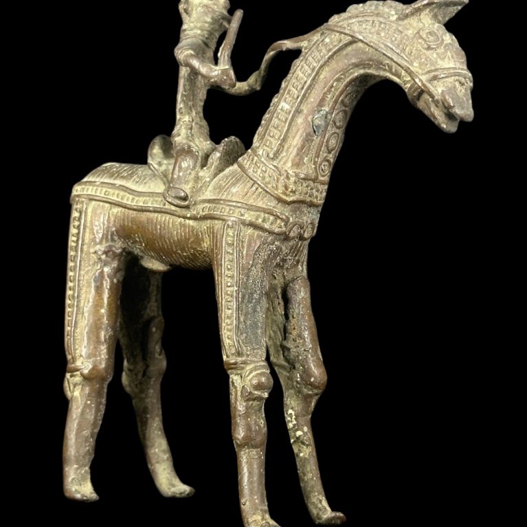 BRONZE WARRIOR ON HORSEBACK