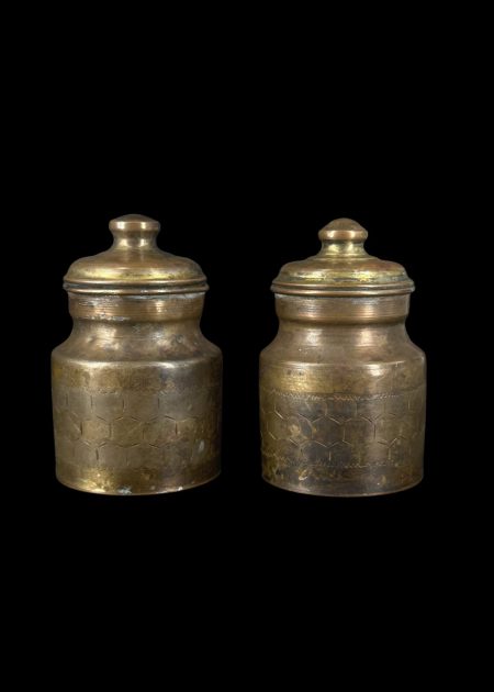 BRONZE LIDDED CONTAINERS (SET OF TWO)