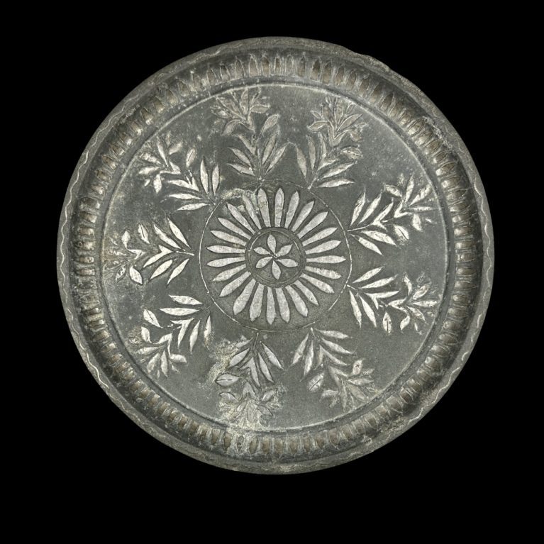 FLORAL ENGRAVED METAL PLATE