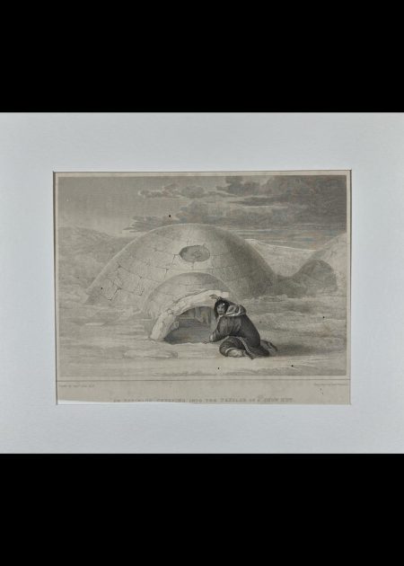 AN ESKIMAUX CREEPING INTO THE PASSAGE OF A SNOW HUT