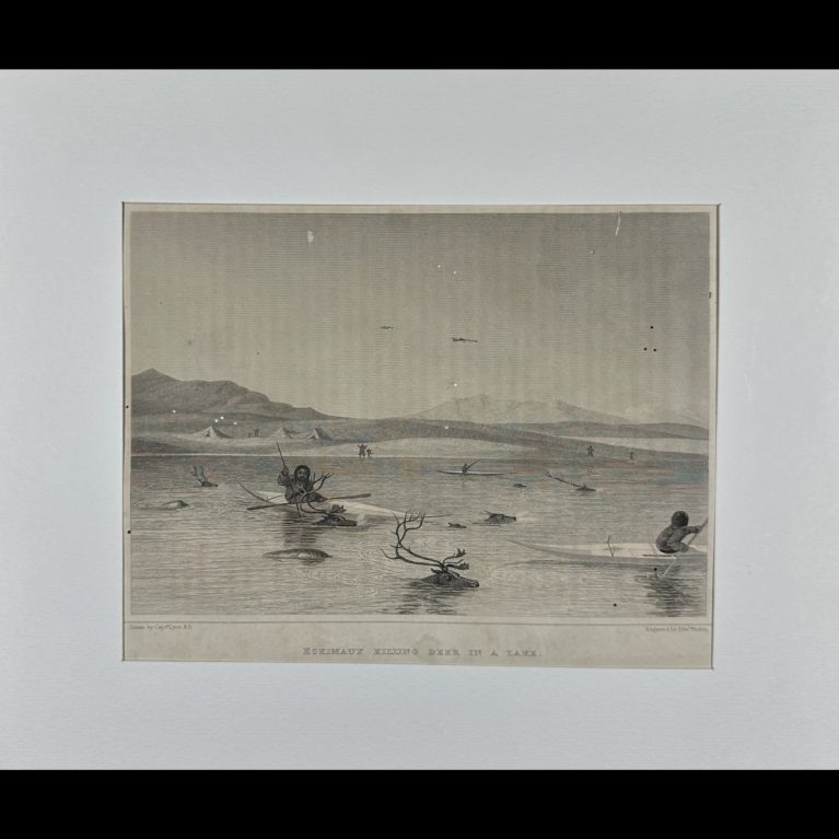 ESKIMAUX KILLING DEER IN A LAKE