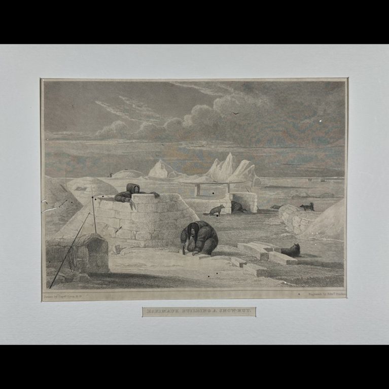 ESKIMAUX BUILDING A SNOW-HUT