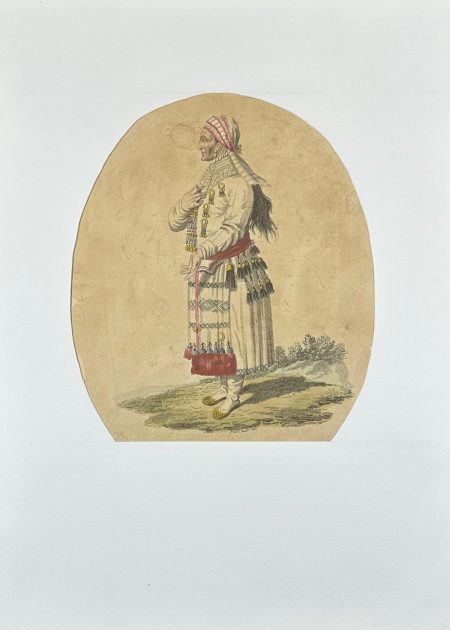 PORTRAIT OF A NATIVE WOMAN IN TRADITIONAL DRESS