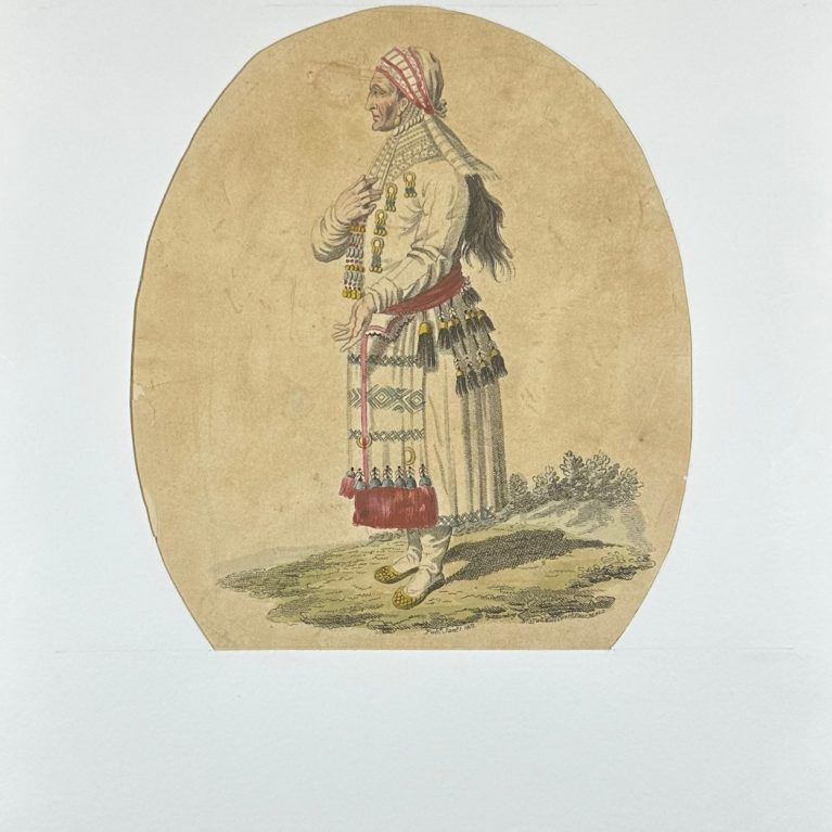 PORTRAIT OF A NATIVE WOMAN IN TRADITIONAL DRESS
