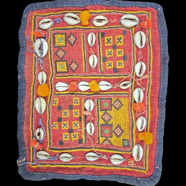 BANJARA HANDCRAFTED TEXTILE WITH COWRIE SHELLS AND BRIGHT POM-POM DETAILS