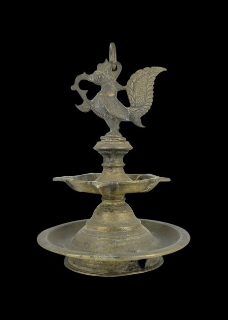 BRASS PEACOCK OIL LAMP