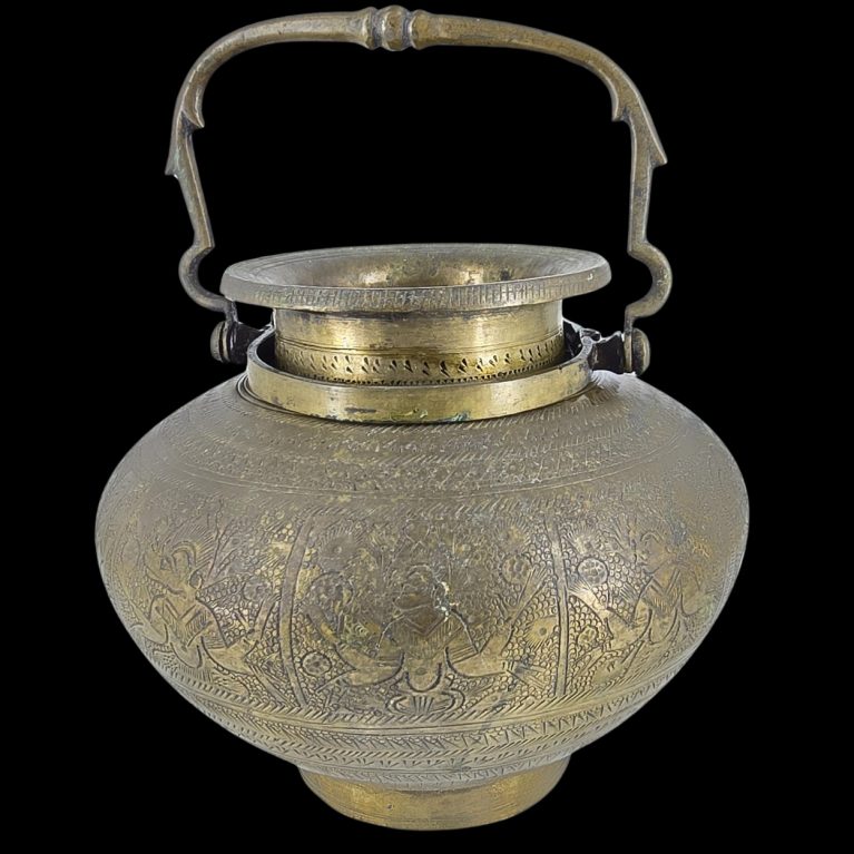 ENGRAVED BRASS WATER POT