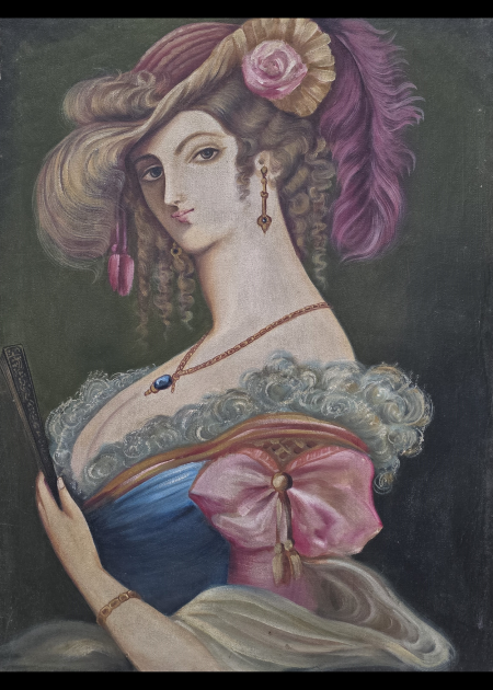 ELEGANT LADY WITH FAN