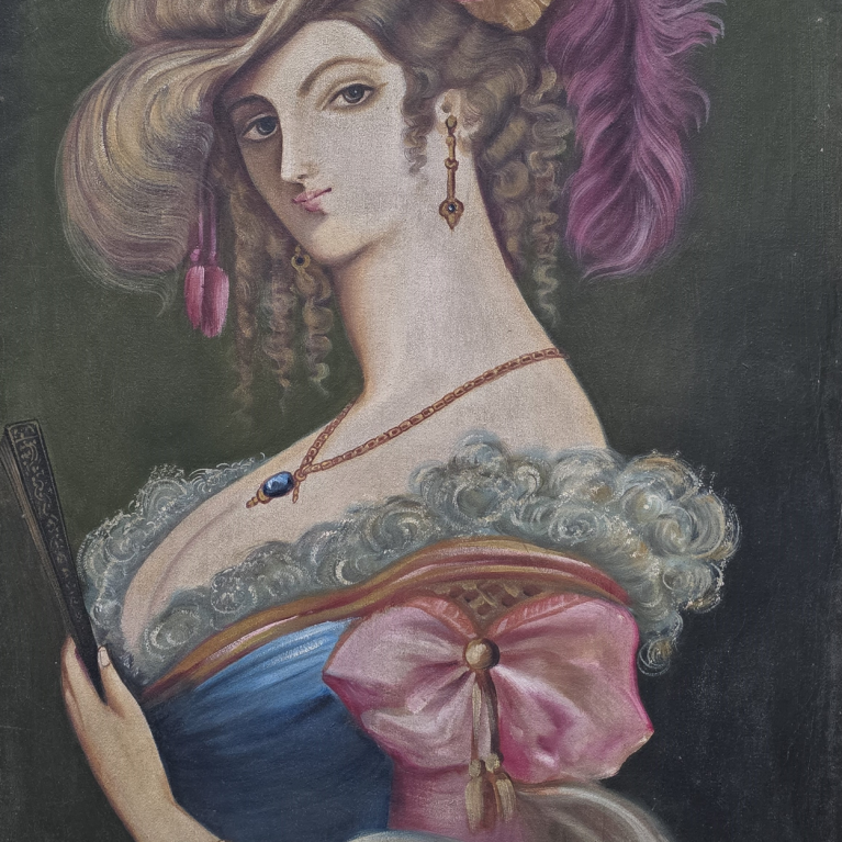 ELEGANT LADY WITH FAN