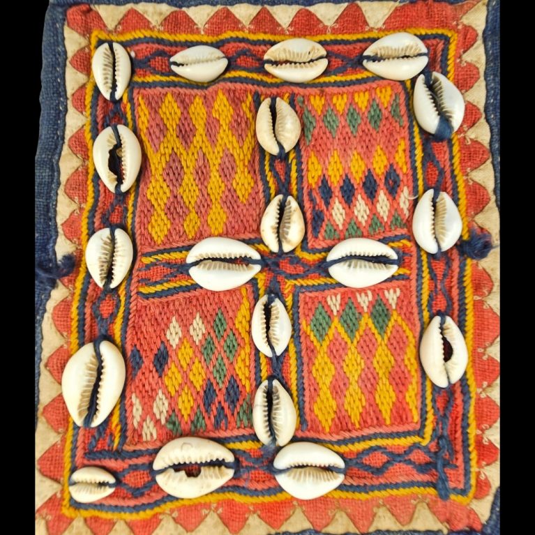 TRADITIONAL BANJARA HANDCRAFTED TEXTILE WITH RICH GEOMETRIC DESIGN AND COWRIE SHELLS