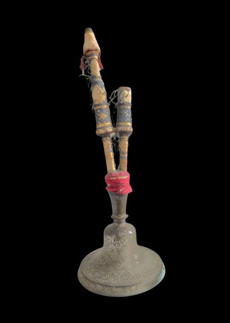 VINTAGE BRASS HOOKAH BASE WITH WOODEN PIPES