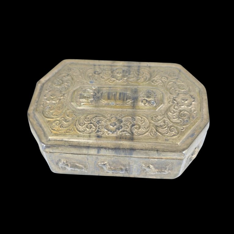 SILVER PLATED BRASS BOX (JAIN 14 DREAMS)