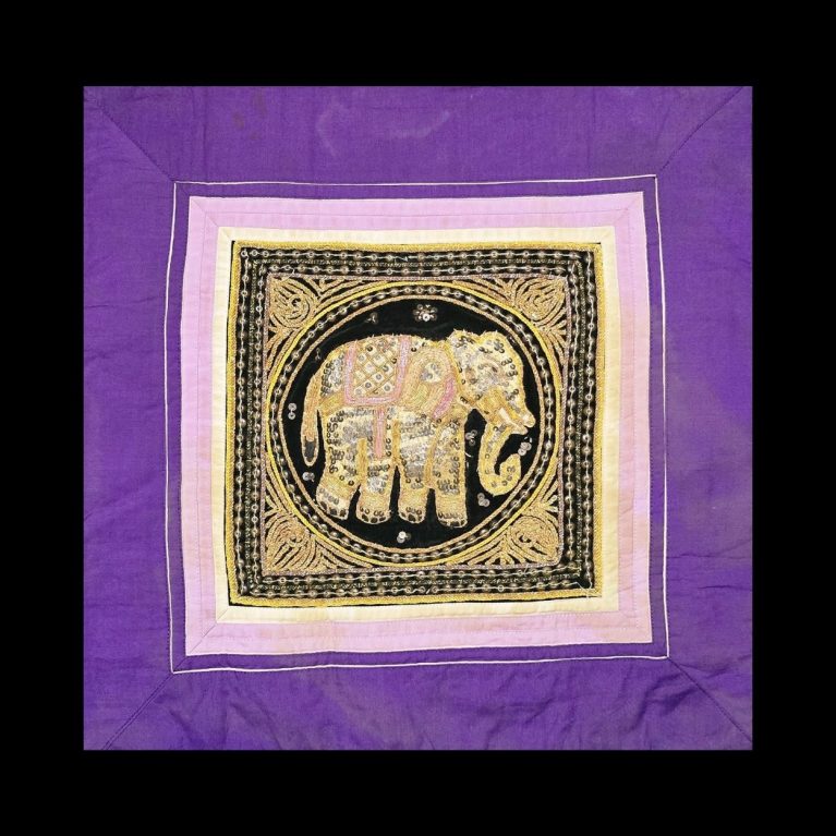BURMIS REAL ZARI HAND EMBROIDERED CUSHION COVER