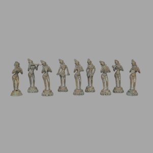 SET OF NINE BRONZE MUSICIAN FIGURES