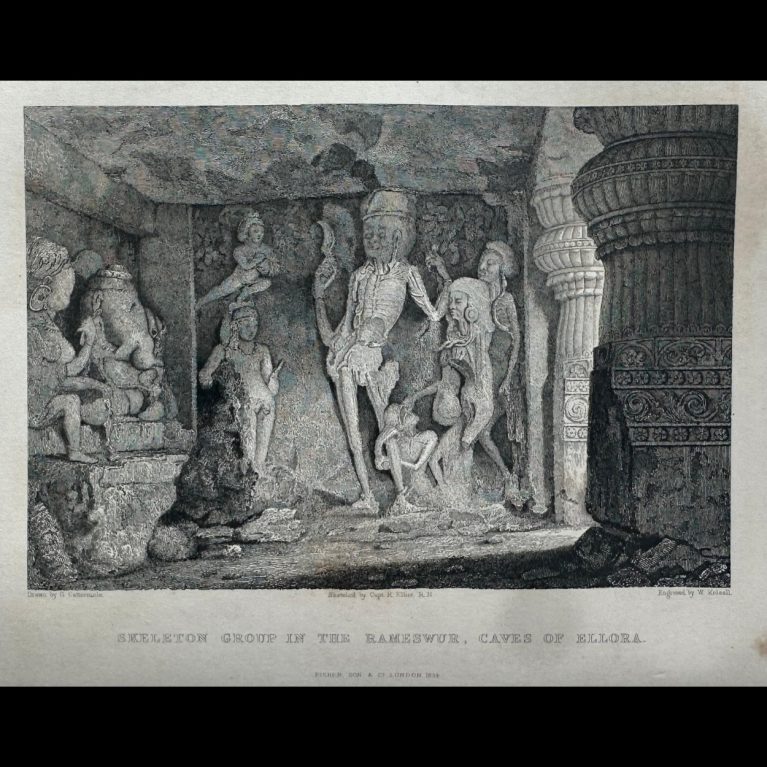 SKELETON GROUP IN THE RAMESHWARUM, CAVES OF ELLORA